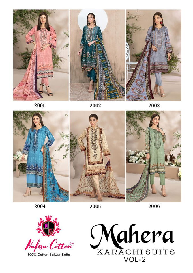 Nafisa Mahera Vol 2 Printed Cotton Karachi Dress Material Catalog
